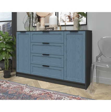 Тумба Тренд КТ-Т160 (Антрацит ЛДСП/ Дуб лазурный ЛМДФ) Ш1600 В1020 Г451